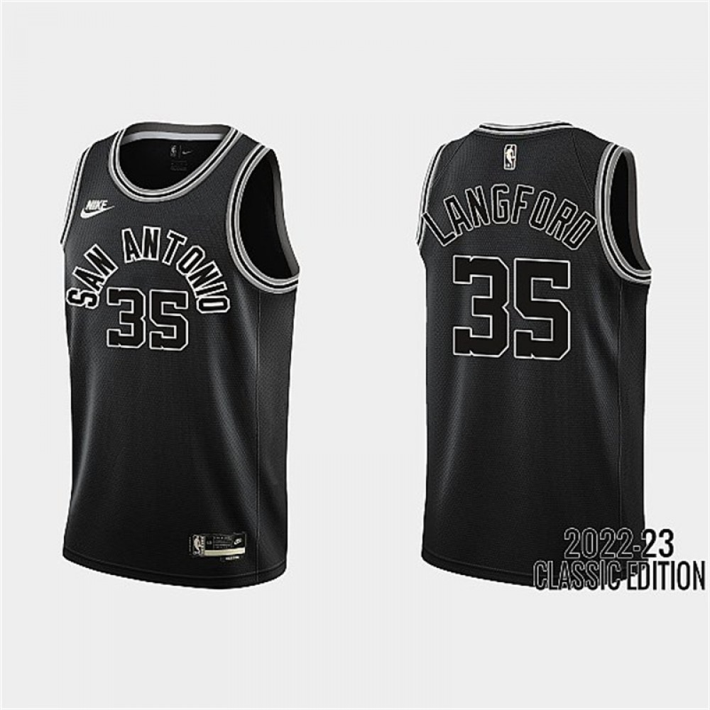 Camiseta Romeo Langford #35 San Antonio Spurs 2023 Negro Classic Edition Camiseta Romeo Langford #35 San Antonio Spurs 2023 Negro Classic Edition