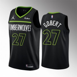 Camiseta Rudy Gobert #27 Minnesota Timberwolves 2023 Negro Statement Edition