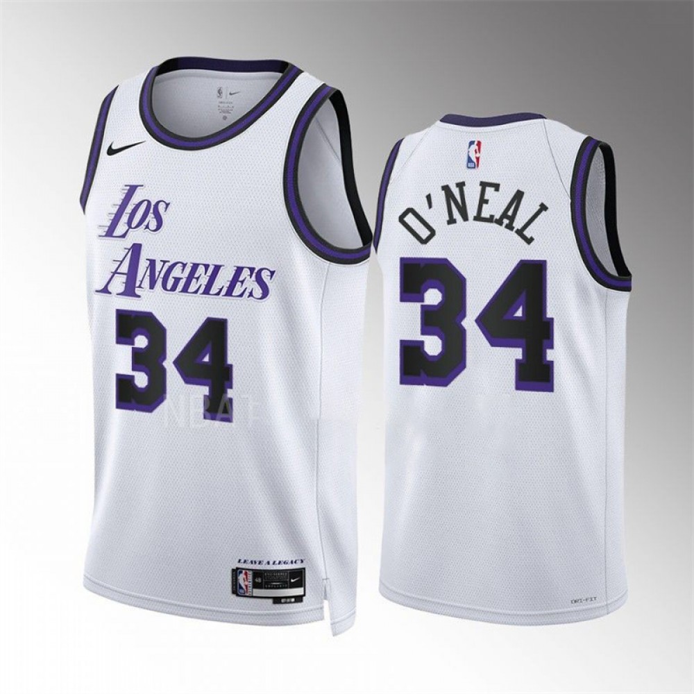 Camiseta Shaquille O'Neal #34 Los Angeles Lakers 2023 Blanco City Edition Camiseta Shaquille O'Neal #34 Los Angeles Lakers 2023 Blanco City Edition
