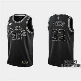 Camiseta Tre Jones #33 San Antonio Spurs 2023 Negro Classic Edition