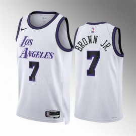Camiseta Troy Brown Jr. #7 Los Angeles Lakers 2023 Blanco City Edition