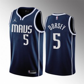 Camiseta Tyler Dorsey #5 Dallas Mavericks 2023 Azul Statement Edition