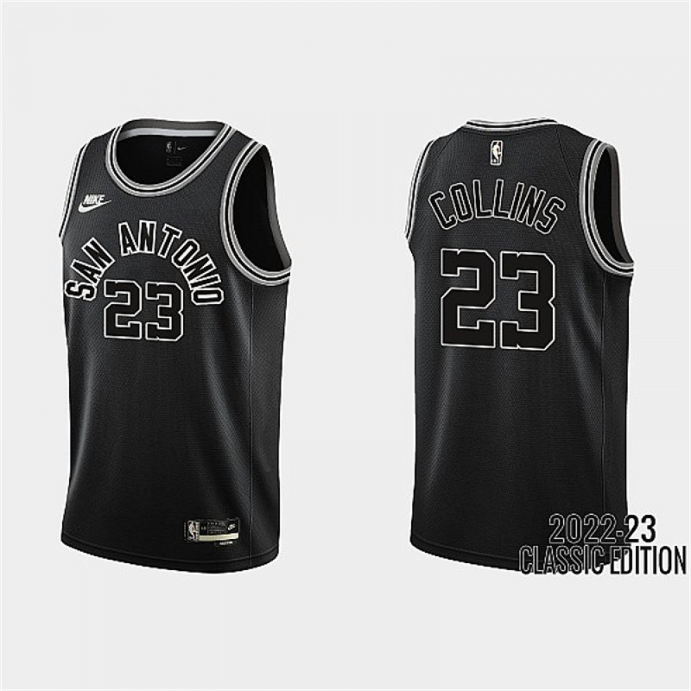 Camiseta Zach Collins #23 San Antonio Spurs 2023 Negro Classic Edition Camiseta Zach Collins #23 San Antonio Spurs 2023 Negro Classic Edition