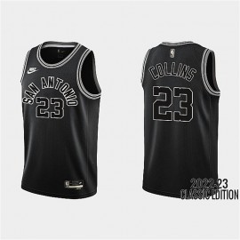 Camiseta Zach Collins #23 San Antonio Spurs 2023 Negro Classic Edition