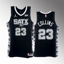 Camiseta Zach Collins #23 San Antonio Spurs 2023 Negro Statement Edition