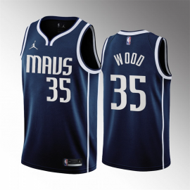 Camiseta Christian Wood #35 Dallas Mavericks 2023 Azul Statement Edition