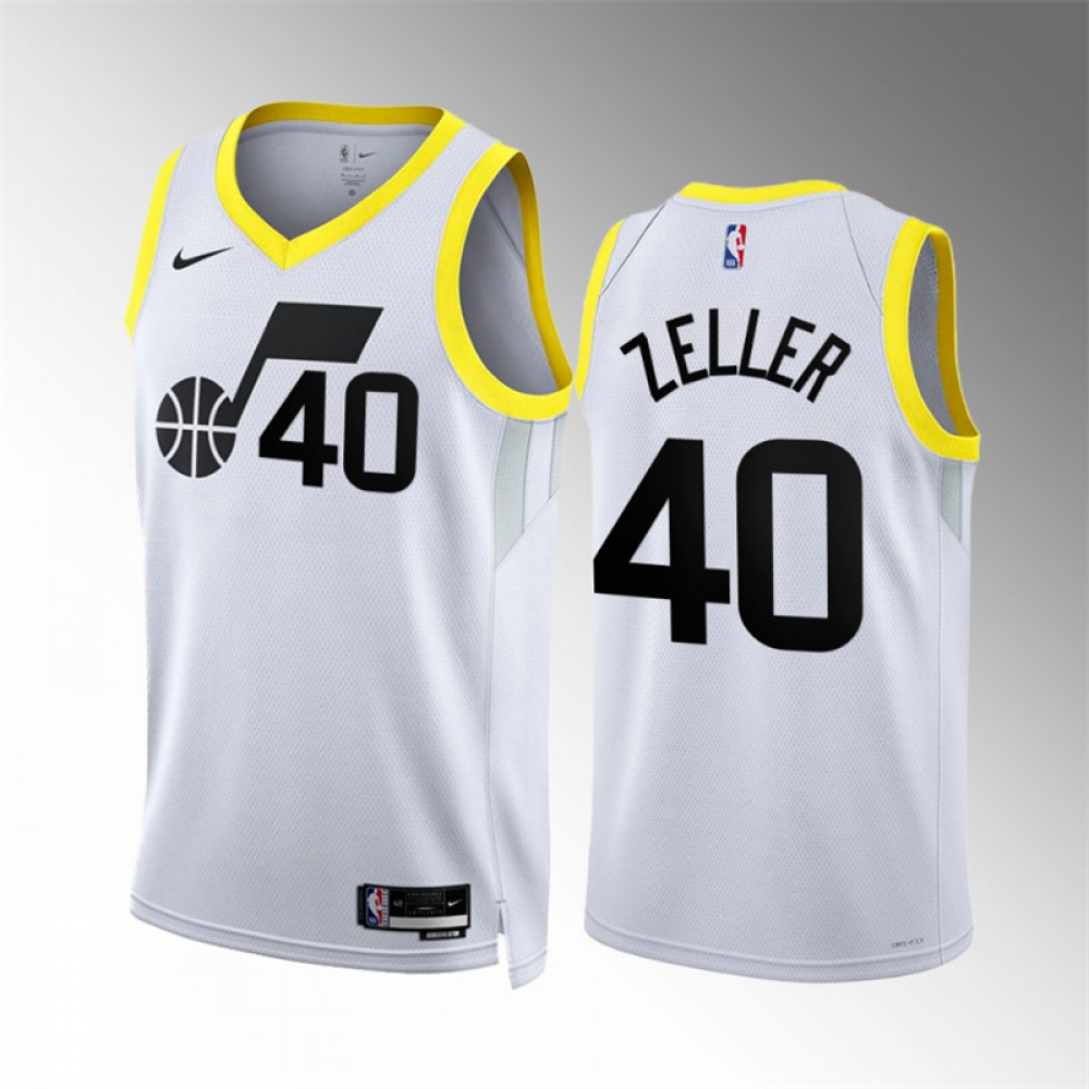 Camiseta Cody Zeller #40 Utah Jazz 2023 Blanco Camiseta Cody Zeller #40 Utah Jazz 2023 Blanco