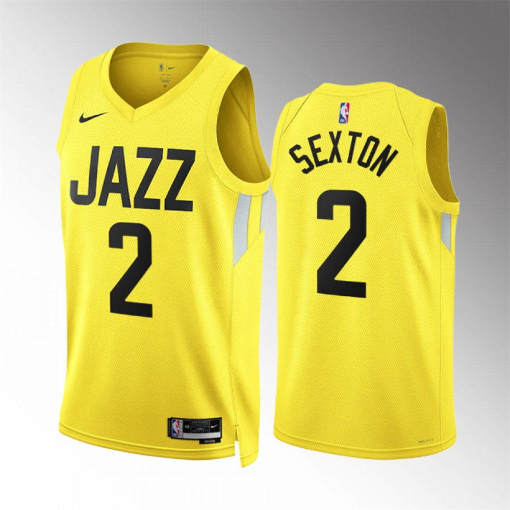 Camiseta Collin Sexton #2 Utah Jazz 2023 Amarillo Camiseta Collin Sexton #2 Utah Jazz 2023 Amarillo