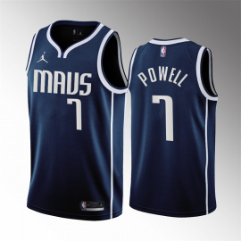Camiseta Dwight Powell #7 Dallas Mavericks 2023 Azul Statement Edition