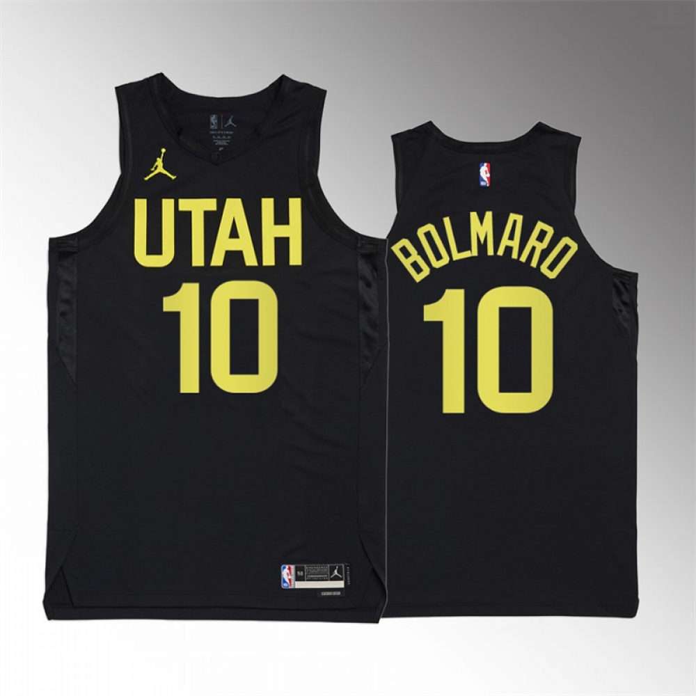 Camiseta Leandro Bolmaro #10 Utah Jazz 2023 Negro Camiseta Leandro Bolmaro #10 Utah Jazz 2023 Negro