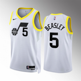 Camiseta Malik Beasley #5 Utah Jazz 2023 Blanco