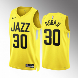 Camiseta Ochai Agbaji #30 Utah Jazz 2023 Amarillo