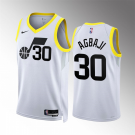 Camiseta Ochai Agbaji #30 Utah Jazz 2023 Blanco