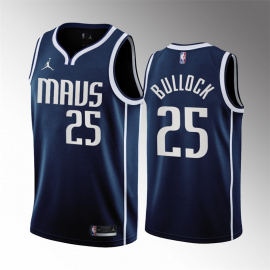 Camiseta Reggie Bullock #25 Dallas Mavericks 2023 Azul Statement Edition