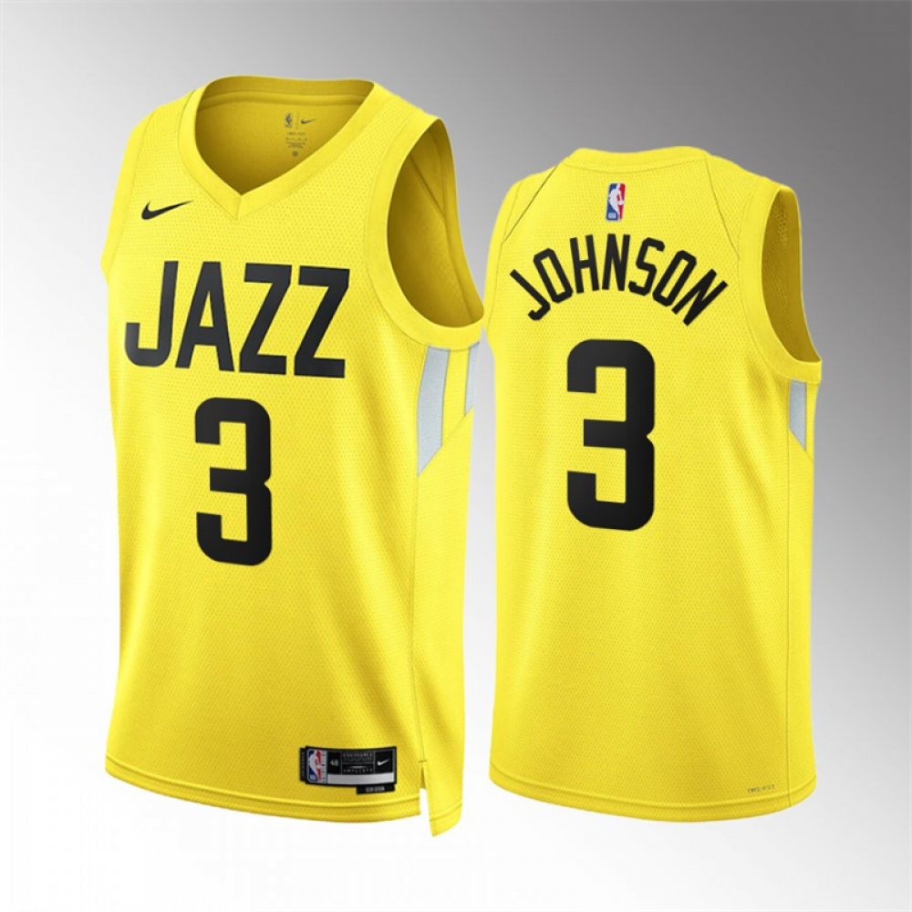 Camiseta Stanley Johnson #3 Utah Jazz 2023 Amarillo Camiseta Stanley Johnson #3 Utah Jazz 2023 Amarillo