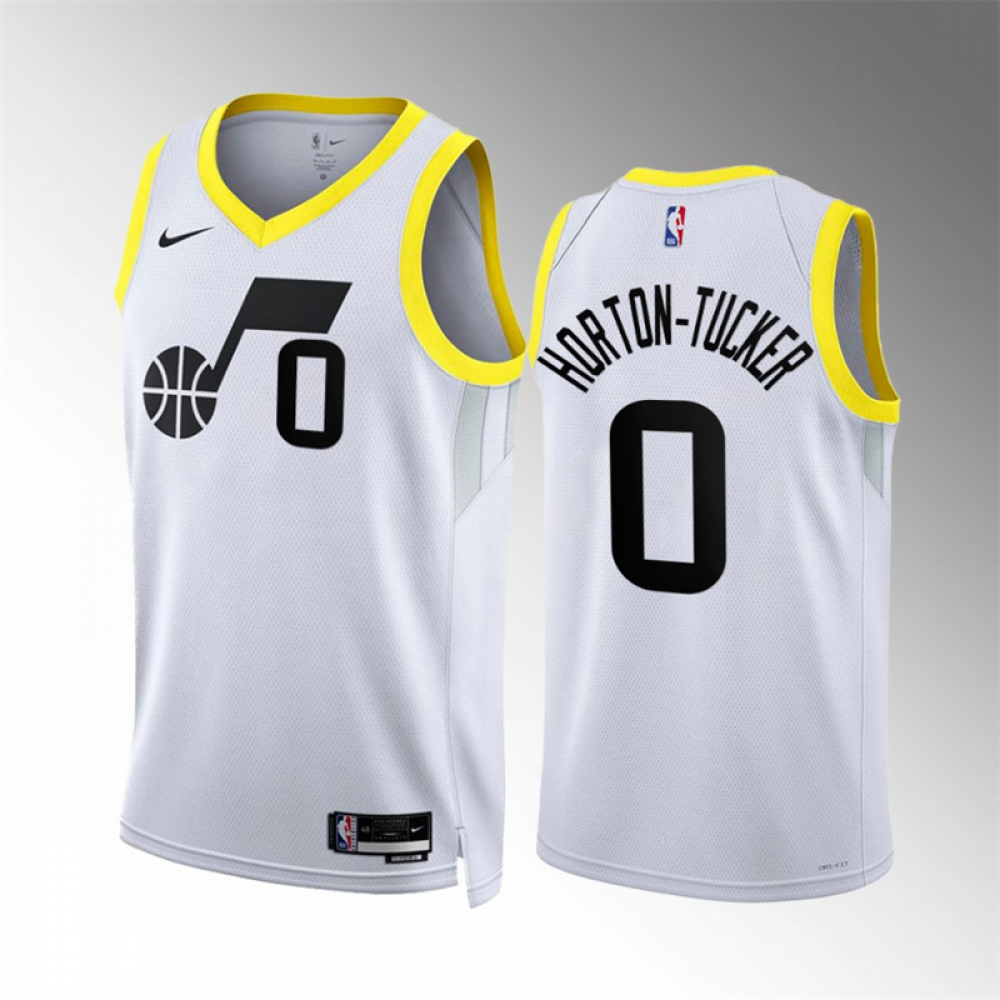 Camiseta Talen Horton-Tucker #0 Utah Jazz 2023 Blanco Camiseta Talen Horton-Tucker #0 Utah Jazz 2023 Blanco