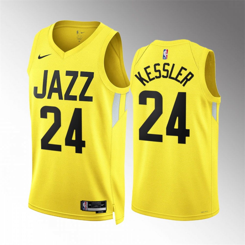 Camiseta Walker Kessler #24 Utah Jazz 2023 Amarillo Camiseta Walker Kessler #24 Utah Jazz 2023 Amarillo