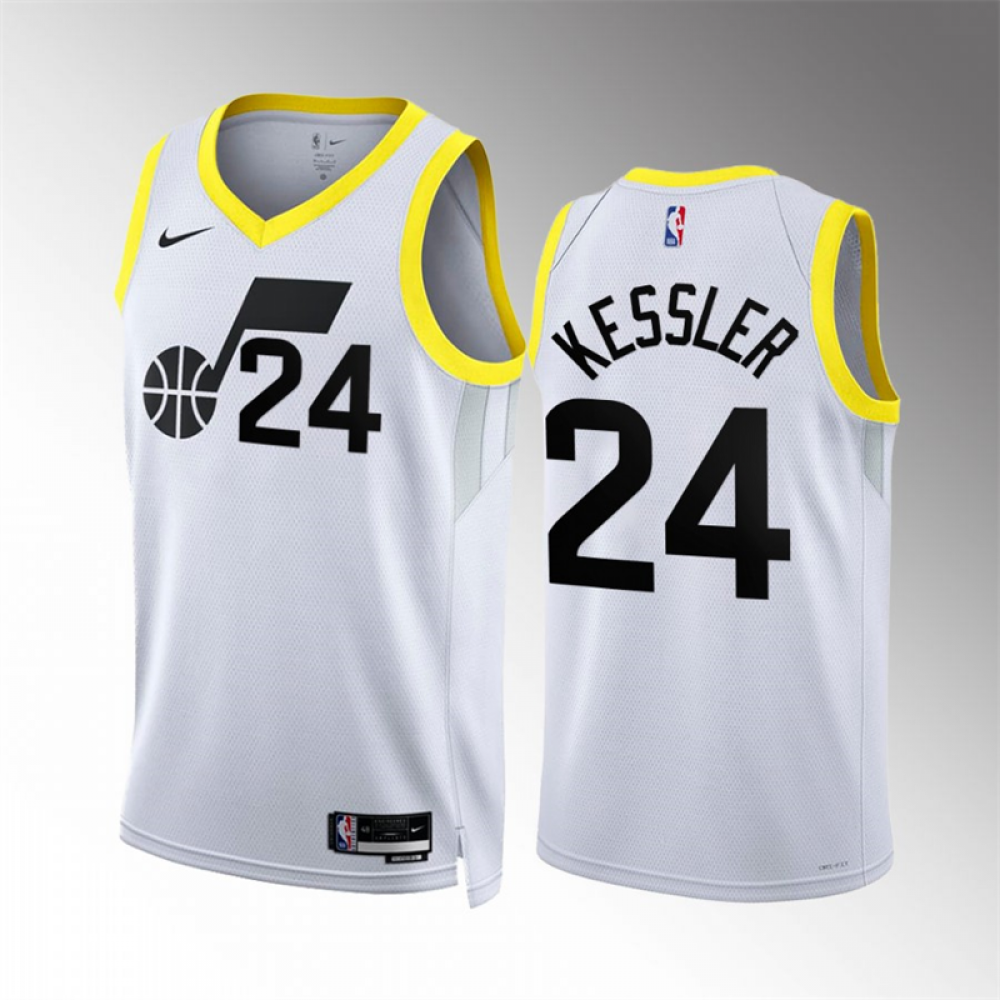 Camiseta Walker Kessler #24 Utah Jazz 2023 Blanco Camiseta Walker Kessler #24 Utah Jazz 2023 Blanco