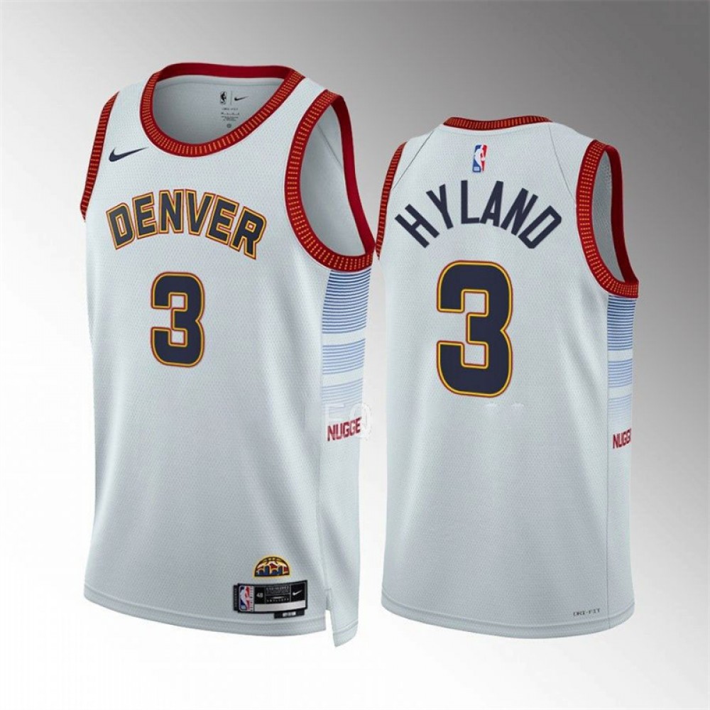 Camiseta Bones Hyland #3 Denver Nuggets 2023 Blanco City Edition Camiseta Bones Hyland #3 Denver Nuggets 2023 Blanco City Edition