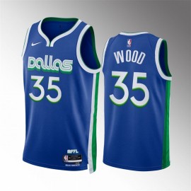 Camiseta Christian Wood #35 Dallas Mavericks 2023 Azul City Edition