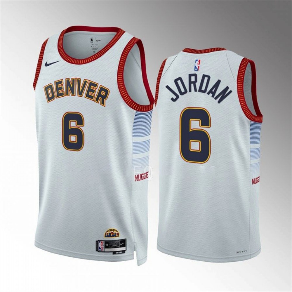 Camiseta Deandre Jordan #6 Denver Nuggets 2023 Blanco City Edition Camiseta Deandre Jordan #6 Denver Nuggets 2023 Blanco City Edition