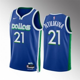 Camiseta Frank Ntilikina #21 Dallas Mavericks 2023 Azul City Edition
