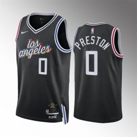 Camiseta Jason Preston #0 Los Angeles Clippers 2023 Negro City Edition