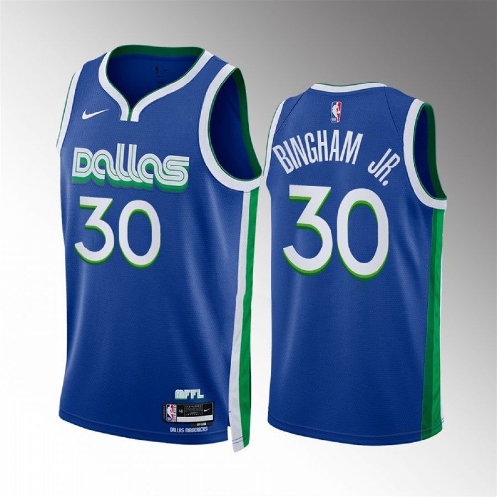 Camiseta Marcus Bingham Jr. #30 Dallas Mavericks 2023 Azul City Edition Camiseta Marcus Bingham Jr. #30 Dallas Mavericks 2023 Azul City Edition