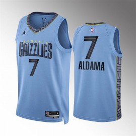 Camiseta Santi Aldama #7 Memphis Grizzlies 2023 Azul Statement Edition