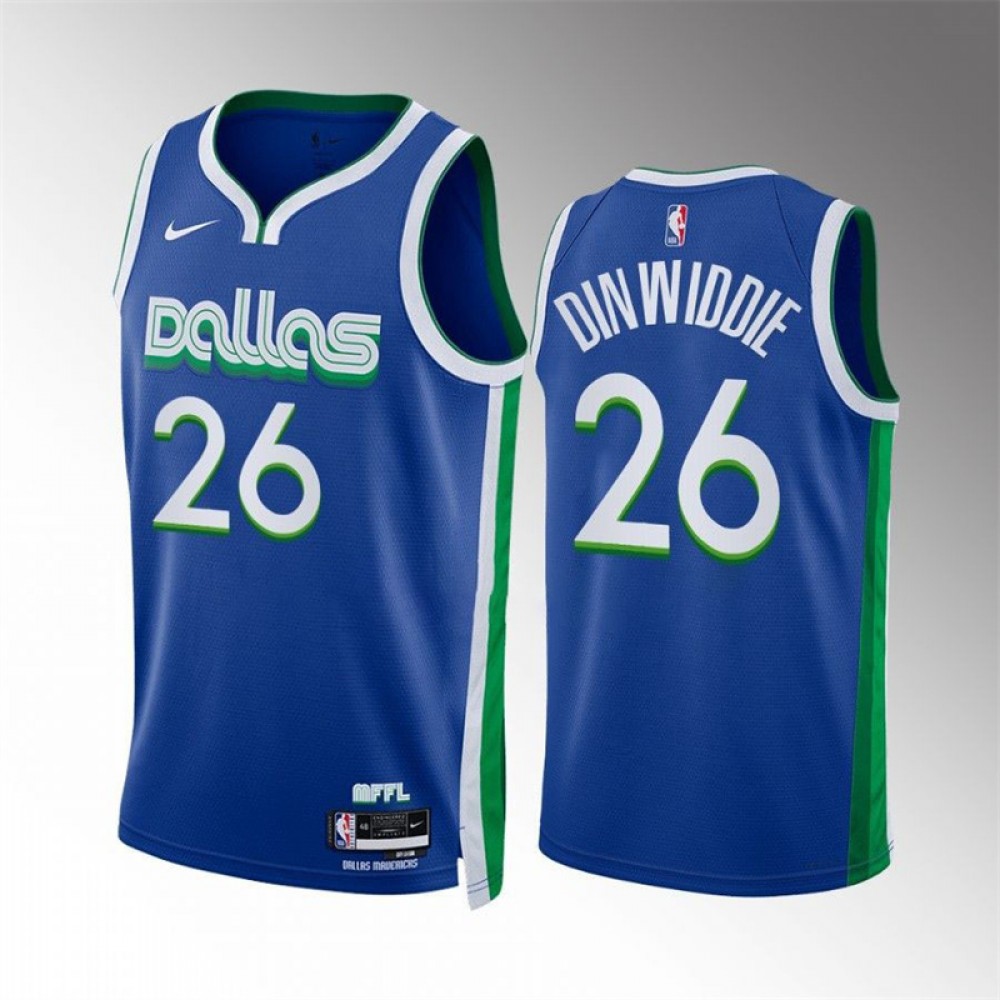 Camiseta Spencer Dinwiddie #26 Dallas Mavericks 2023 Azul City Edition