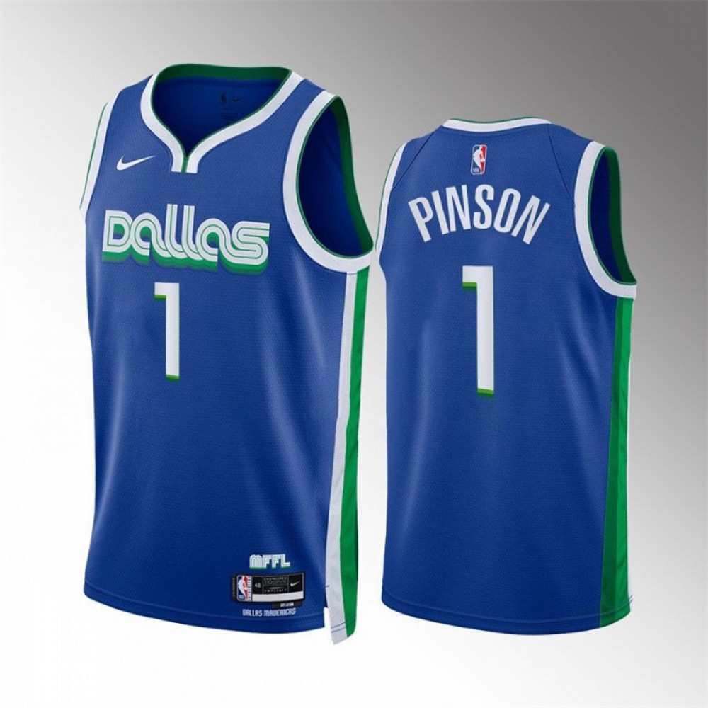 Camiseta Theo Pinson #1 Dallas Mavericks 2023 Azul City Edition Camiseta Theo Pinson #1 Dallas Mavericks 2023 Azul City Edition