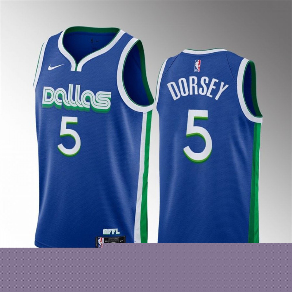 Camiseta Tyler Dorsey #5 Dallas Mavericks 2023 Azul City Edition Camiseta Tyler Dorsey #5 Dallas Mavericks 2023 Azul City Edition