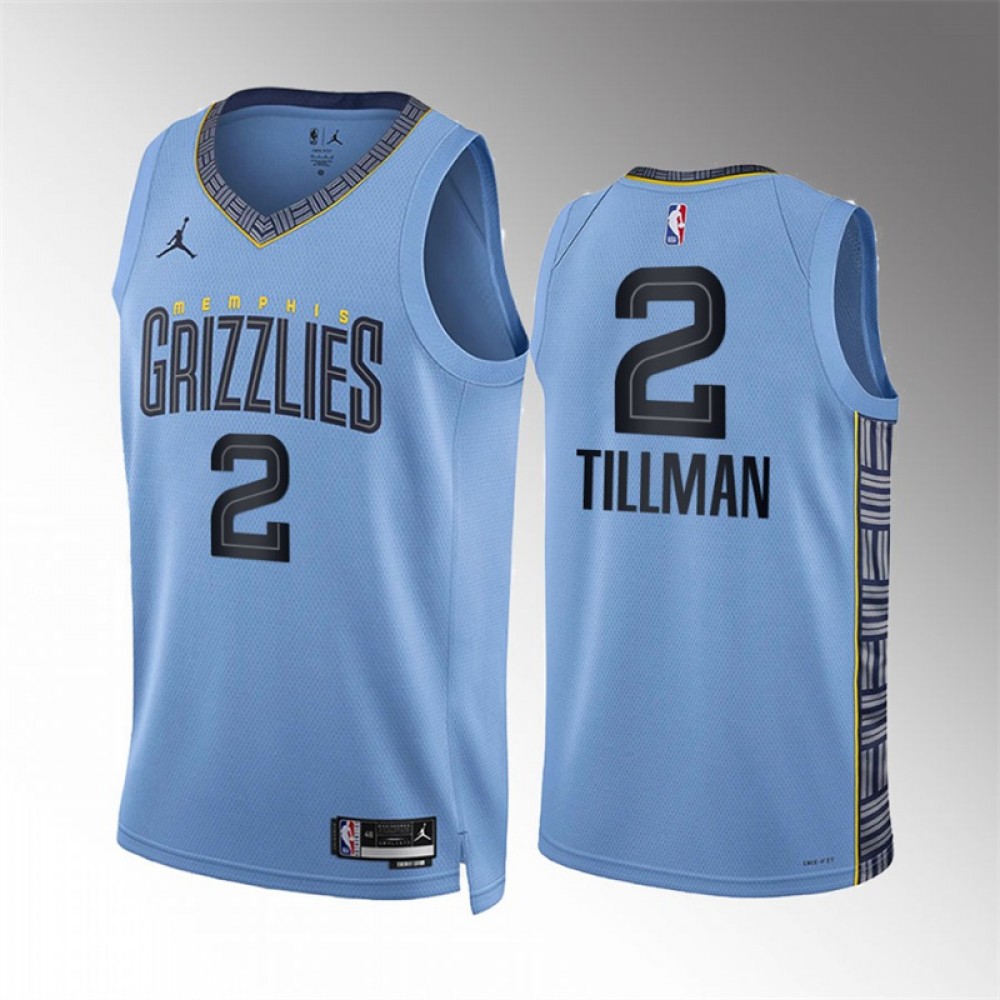 Camiseta Xavier Tillman Sr. #2 Memphis Grizzlies 2023 Azul Statement Edition Camiseta Xavier Tillman Sr. #2 Memphis Grizzlies 2023 Azul Statement Edition