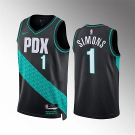 Camiseta Anfernee Simons #1 Portland Trail Blazers 2023 Negro City Edition