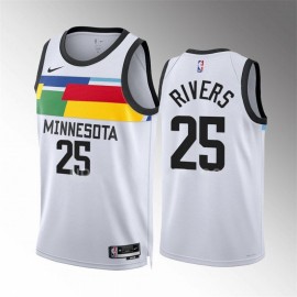 Camiseta Austin Rivers #25 Minnesota Timberwolves 2023 Blanco City Edition