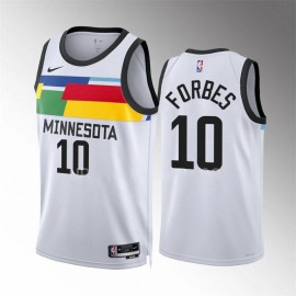 Camiseta Bryn Forbes #10 Minnesota Timberwolves 2023 Blanco City Edition