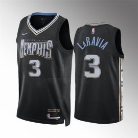 Camiseta Jake Laravia #3 Memphis Grizzlies 2023 Negro City Edition