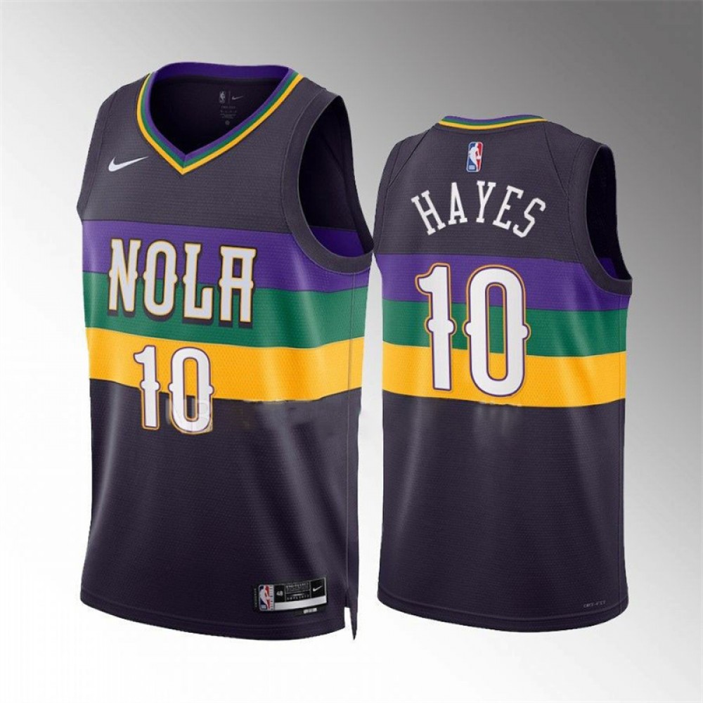 Camiseta Jaxson Hayes #10 New Orleans Pelicans 2023 Púrpura City Edition Camiseta Jaxson Hayes #10 New Orleans Pelicans 2023 Púrpura City Edition