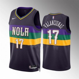 Camiseta Jonas Valanciunas #17 New Orleans Pelicans 2023 Púrpura City Edition