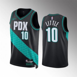 Camiseta Nassir Little #10 Portland Trail Blazers 2023 Negro City Edition