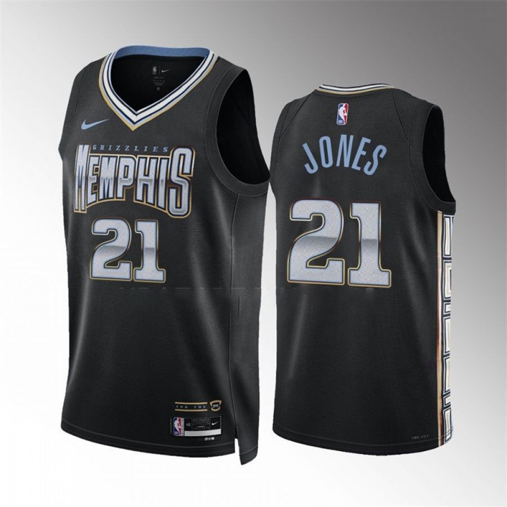 Camiseta Tyus Jones #21 Memphis Grizzlies 2023 Negro City Edition Camiseta Tyus Jones #21 Memphis Grizzlies 2023 Negro City Edition