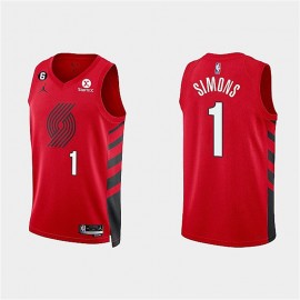 Camiseta Anfernee Simons #1 Portland Trail Blazers 2023 Rojo Statement Edition