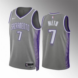 Camiseta Chimezie Metu #7 Sacramento Kings 2023 Gris City Edition