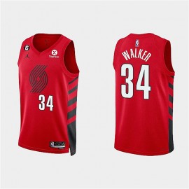 Camiseta Jabari Walker #34 Portland Trail Blazers 2023 Rojo Statement Edition