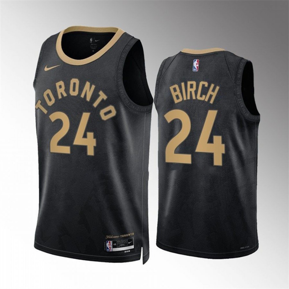 Camiseta Khem Birch #24 Toronto Raptors 2023 Negro City Edition  Camiseta Khem Birch #24 Toronto Raptors 2023 Negro City Edition