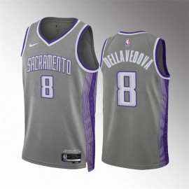 Camiseta Matthew Dellavedova #8 Sacramento Kings 2023 Gris City Edition