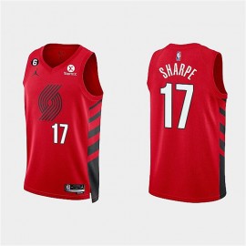 Camiseta Shaedon Sharpe #17 Portland Trail Blazers 2023 Rojo Statement Edition