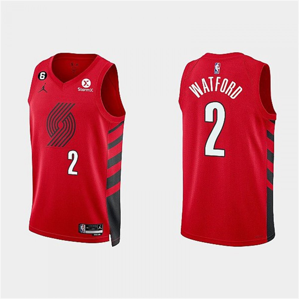 Camiseta Trendon Watford #2 Portland Trail Blazers 2023 Rojo Statement Edition