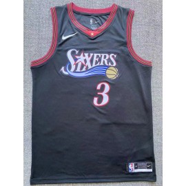 Camiseta Allen Iverson #3 Philadelphia 76ers Negro Classic Edition