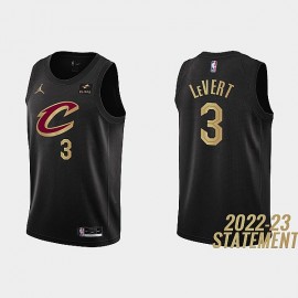 Camiseta Caris LeVert #3 Cleveland Cavaliers 2023 Negro Statement Edition
